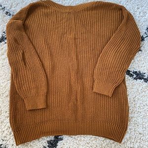 Mustard v-neck back sweater